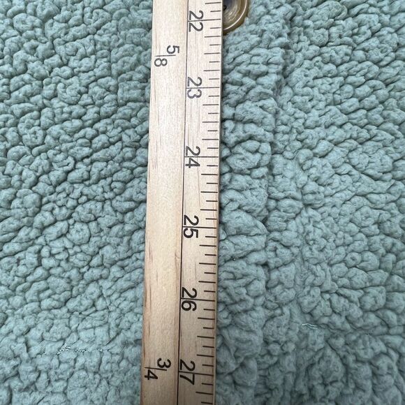 New Look Green Sherpa Jacket Sage 2 Front Pockets Buttoned Long Sleeve Size 1X - Picture 8 of 10